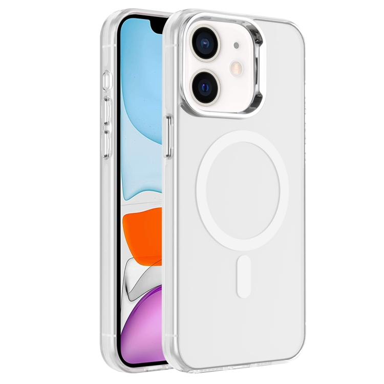 

For iPhone 11 Electroplated IMD Magsafe PC Hybrid TPU Phone Case(White)