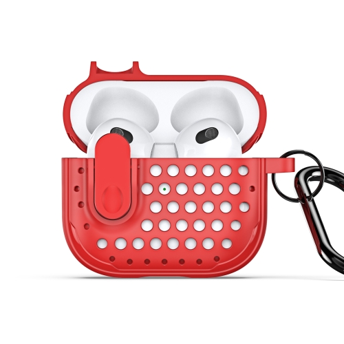 For AirPods 3 DUX DUCIS PECM Series Split Peak Hollow Earphone Case with Hook(Red) 2x belt hook bit clip holder combo dcd980 dcd985 easy to install max dcd771 n131745 practical to use brand new