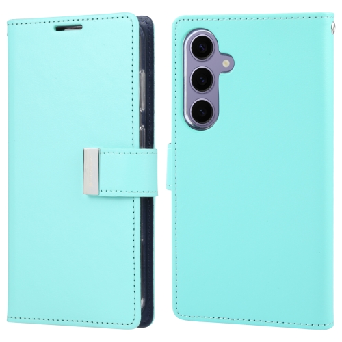 

For Samsung Galaxy S24+ 5G GOOSPERY RICH DIARY Crazy Horse Texture Leather Phone Case(Mint Green)