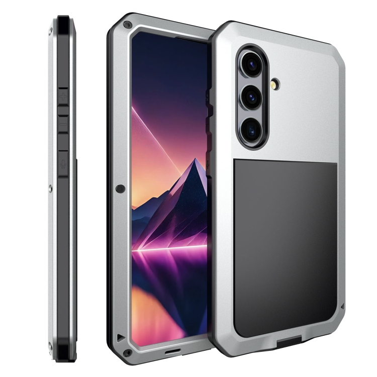 

For Samsung Galaxy S24 5G Shockproof Life Waterproof Silicone + Zinc Alloy Phone Case(Silver)