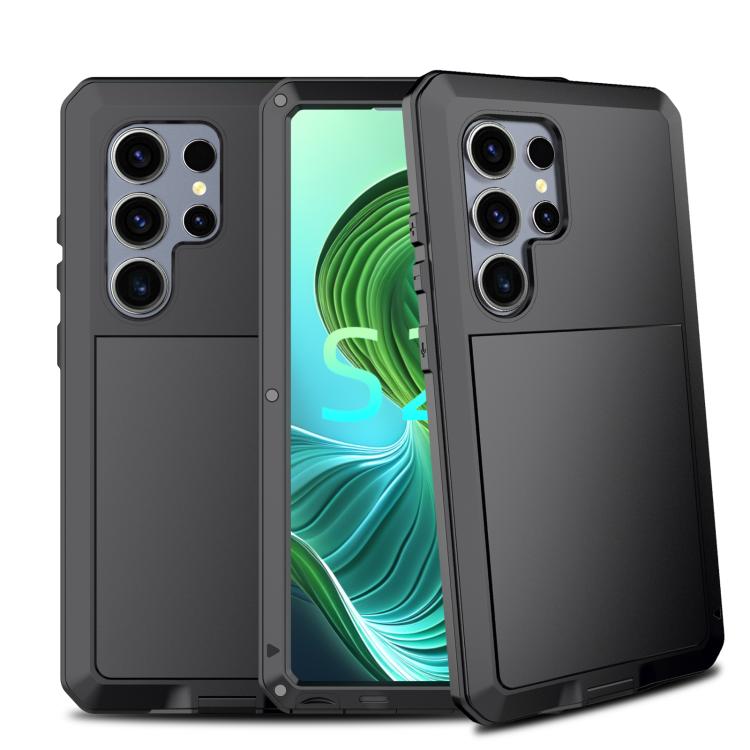 

For Samsung Galaxy S25 Ultra 5G Shockproof Life Waterproof Silicone + Zinc Alloy Phone Case(Black)