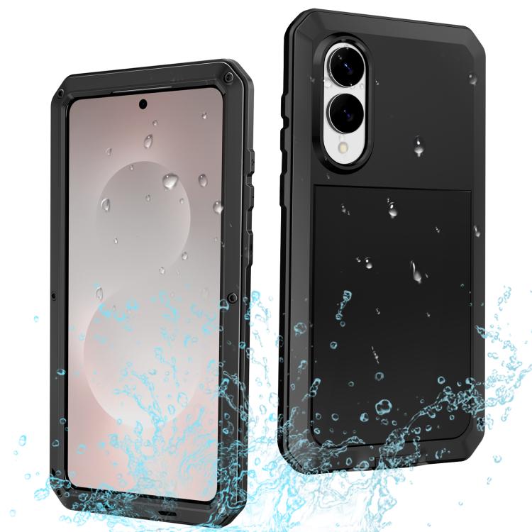 

For Samsung Galaxy S25 Edge 5G Shockproof Life Waterproof Silicone + Zinc Alloy Phone Case(Black)
