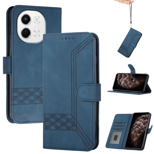 

For Tecno Pova 6 Neo 5G / Spark 30 5G Cubic Skin Feel Flip Leather Phone Case(Blue)