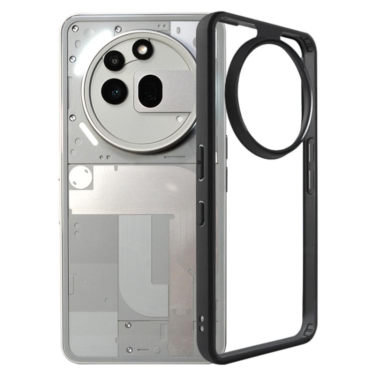 

For Nothing Phone 3a Pro Frosted TPU Hybrid Transparent PC Phone Case(Black)