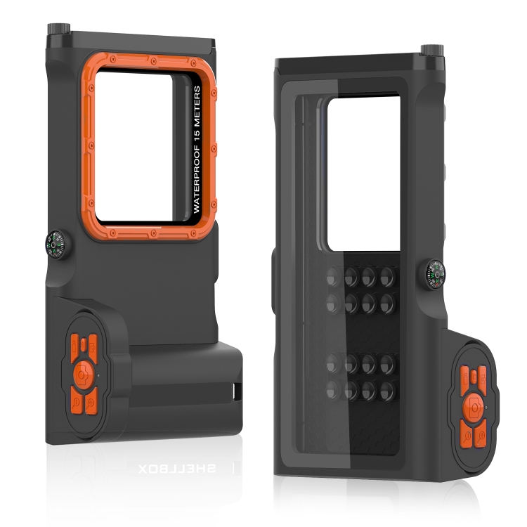 

Diving Shell Gen3 Bluetooth Waterproof Phone Case(Black Orange)