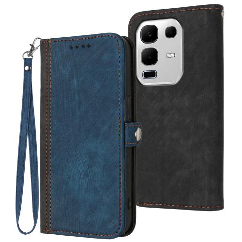 

For Infinix Note 50x Side Buckle Double Fold Hand Strap Leather Phone Case(Royal Blue)