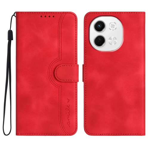 

For Tecno Pova 6 Neo 5G / Spark 30 5G Heart Pattern Skin Feel Leather Phone Case(Red)