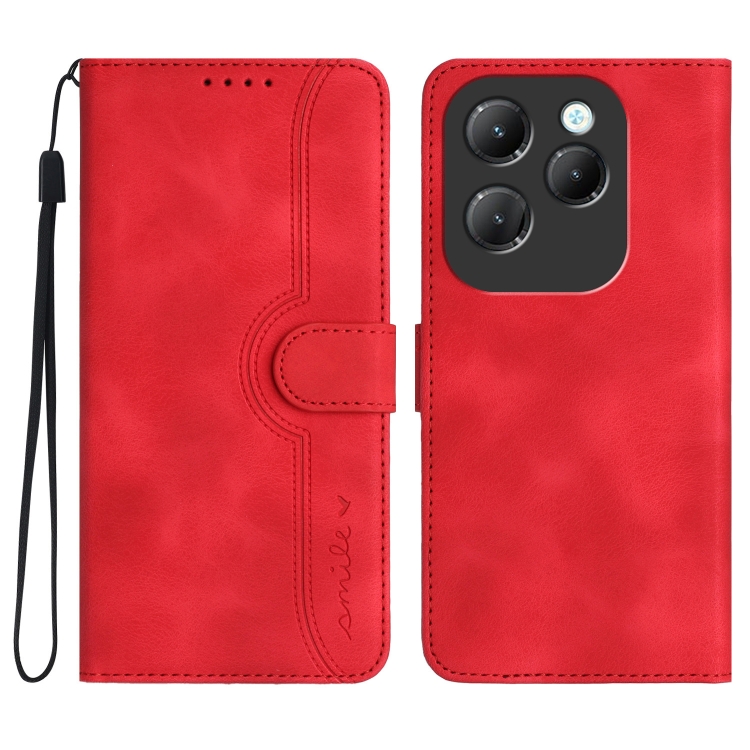 

For Infinix Hot 40 Heart Pattern Skin Feel Leather Phone Case(Red)
