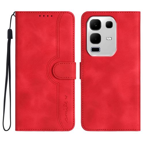 

For Infinix Note 50x Heart Pattern Skin Feel Leather Phone Case(Red)