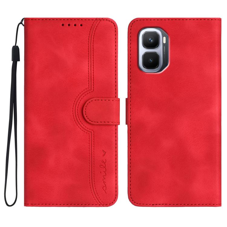 For Infinix GT 50 Pro 5G Heart Pattern Skin Feel Leather Phone Case(Red)