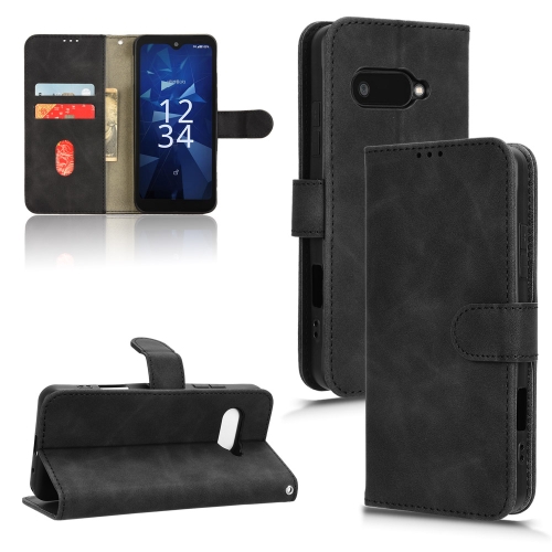 

For Kyocera Digno SX4 Skin Feel Magnetic Flip Leather Phone Case(Black)