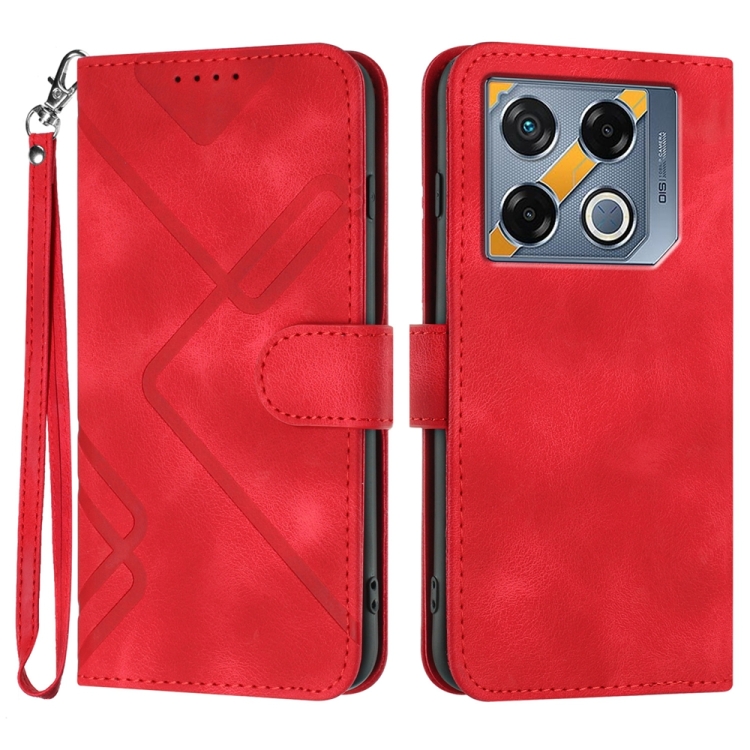 

For Infinix GT 20 Pro Line Pattern Skin Feel Leather Phone Case(Red)