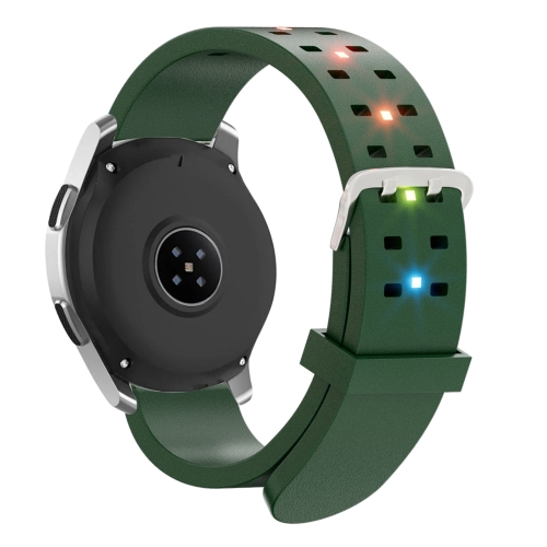 

22mm Luminous Colorful Light Silicone Watch Band(Green)