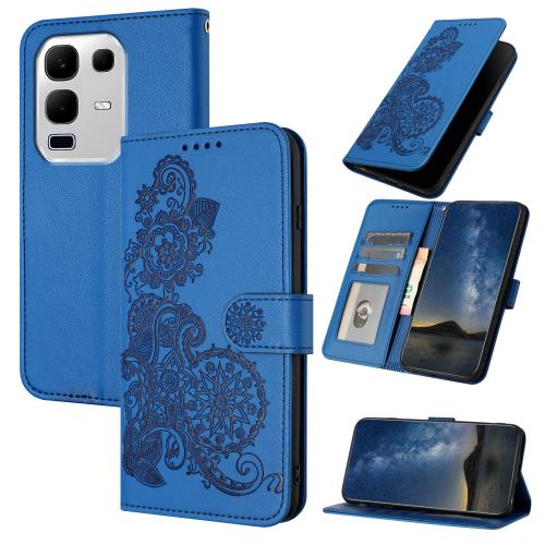 

For Infinix Note 50x Datura Flower Embossed Flip Leather Phone Case(Blue)