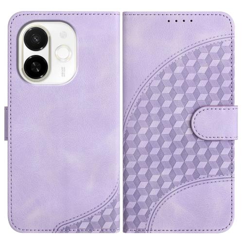 

For Tecno Spark 30C 5G / Pop 9 5G Elephant Head Embossed Phone Leather Case with Lanyard(Light Purple)