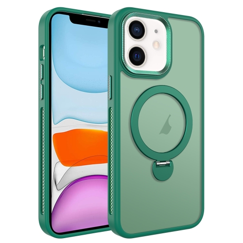 

For iPhone 11 MagSafe Magnetic Holder Breathable Phone Case(Green)