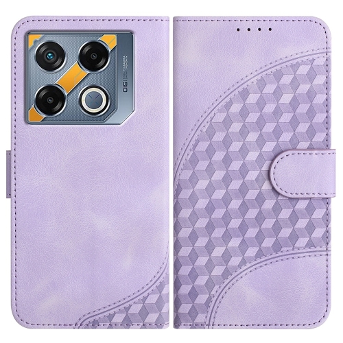 

For Infinix GT 20 Pro YX0060 Elephant Head Embossed Phone Leather Case with Lanyard(Light Purple)