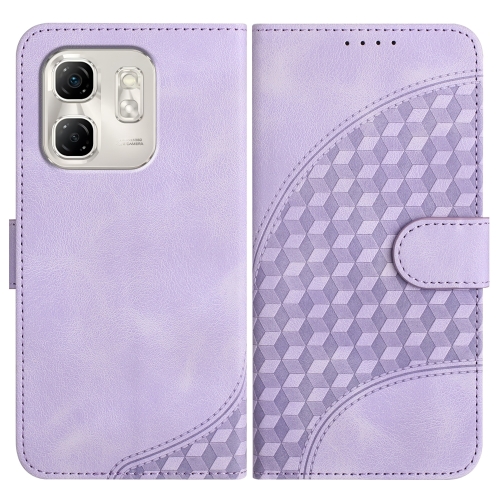 

For Infinix Hot 50i / Smart 9 YX0060 Elephant Head Embossed Phone Leather Case with Lanyard(Light Purple)