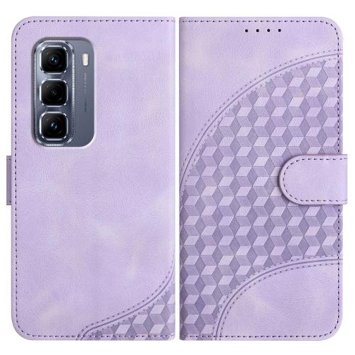 

For Infinix Hot 50 Pro 4G Elephant Head Embossed Phone Leather Case with Lanyard(Light Purple)