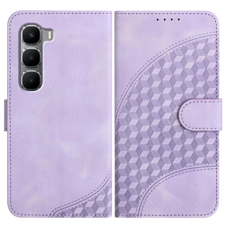 

For Infinix Hot 60 5G / Hot 60i 4G Elephant Head Embossed Phone Leather Case with Lanyard(Light Purple)