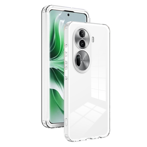 

For OPPO Reno11 Pro Global 3 in 1 Clear TPU Color PC Frame Phone Case(White)