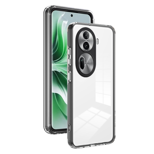 

For OPPO Reno11 Pro Global 3 in 1 Clear TPU Color PC Frame Phone Case(Black)