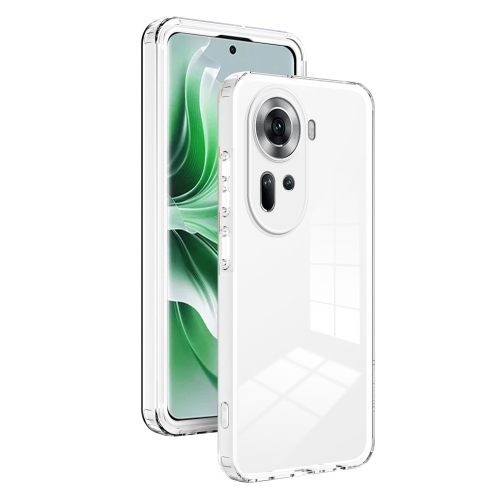 

For OPPO Reno11 Global 3 in 1 Clear TPU Color PC Frame Phone Case(White)