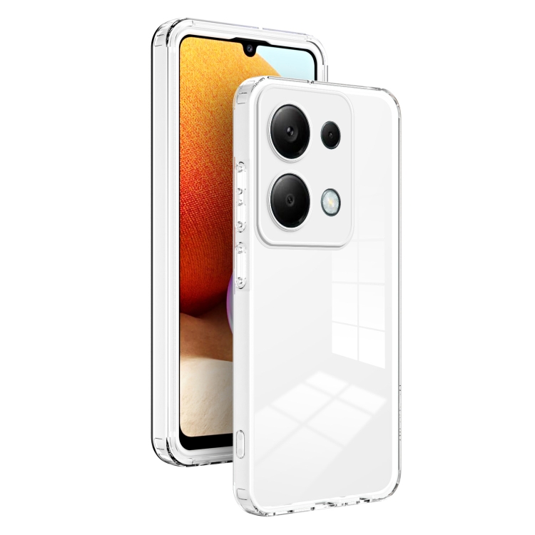 

For Xiaomi Redmi Note 13 Pro 4G 3 in 1 Clear TPU Color PC Frame Phone Case(White)