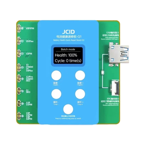 JCID Q1 Battery Health Quick Repair Board For iPhone 11-15 Pro Max 6ch usb 1s lipo lihv 3 7v 4 2v 3 8v 4 35v battery charger adapter board 5v 2a usb battery charger board for rc drone toy medel