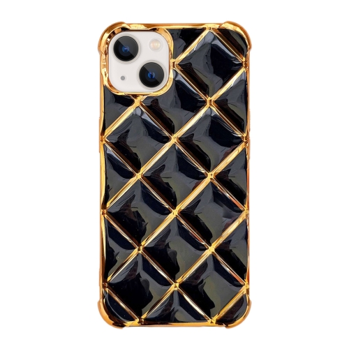 

For iPhone 15 Electroplated Varnish Diamond TPU Phone Case(Black)