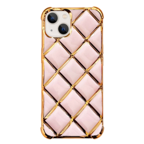 

For iPhone 14 Electroplated Varnish Diamond TPU Phone Case(Pink)