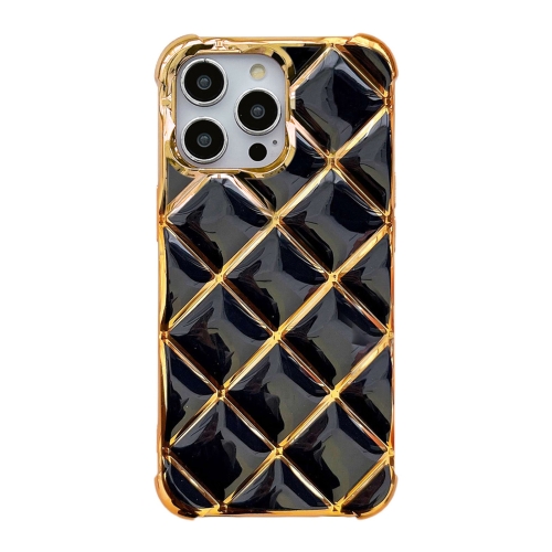 

For iPhone 14 Pro Electroplated Varnish Diamond TPU Phone Case(Black)