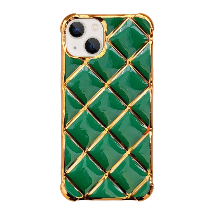 

For iPhone 13 Electroplated Varnish Diamond TPU Phone Case(Green)