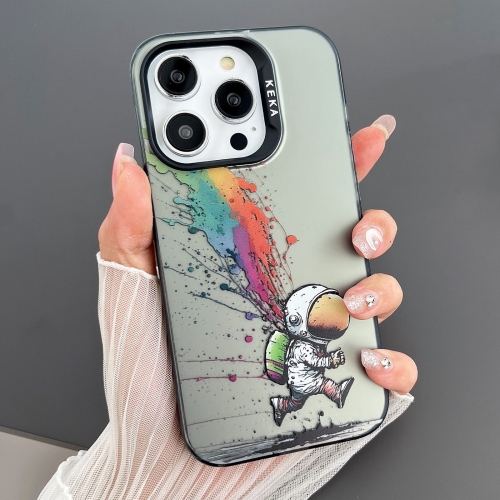 

For iPhone 15 Pro Dual-sided IMD Animal Graffiti TPU + PC Phone Case(Running Astronauts)