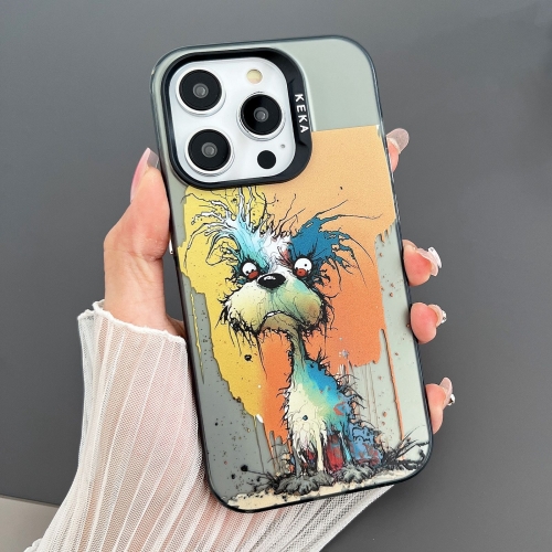 

For iPhone 15 Pro Dual-sided IMD Animal Graffiti TPU + PC Phone Case(Furious Dog)