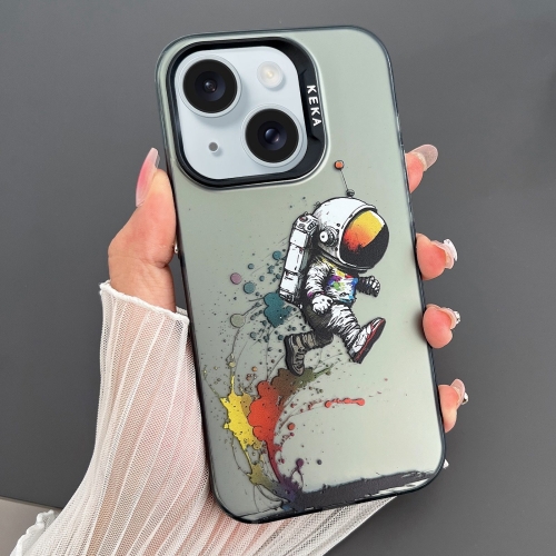 

For iPhone 15 Plus Dual-sided IMD Animal Graffiti TPU + PC Phone Case(Strolling Astronauts)