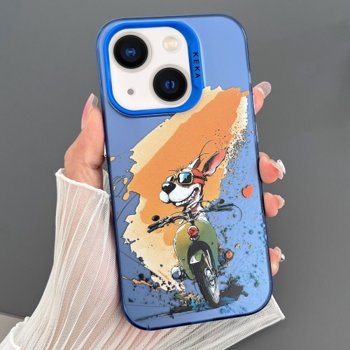 

For iPhone 14 Dual-sided IMD Animal Graffiti TPU + PC Phone Case(Electromobile Dog)