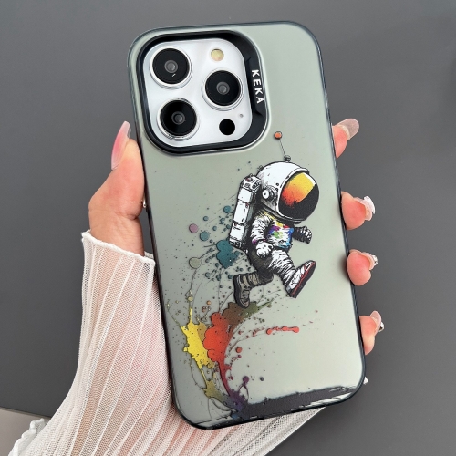 

For iPhone 14 Pro Max Dual-sided IMD Animal Graffiti TPU + PC Phone Case(Strolling Astronauts)