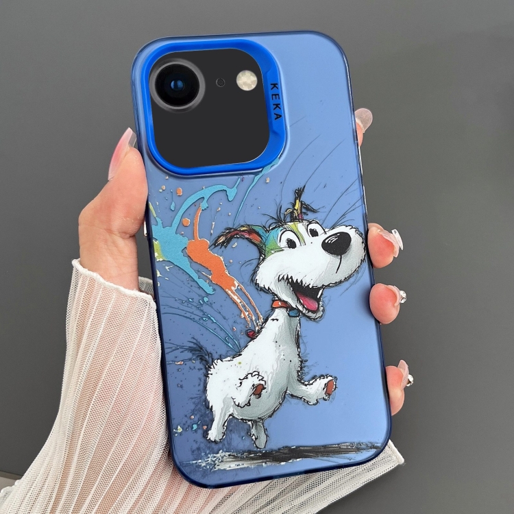 

For iPhone SE 2022 / 2020 / 8 / 7 Dual-sided IMD Animal Graffiti TPU + PC Phone Case(Running Dog)