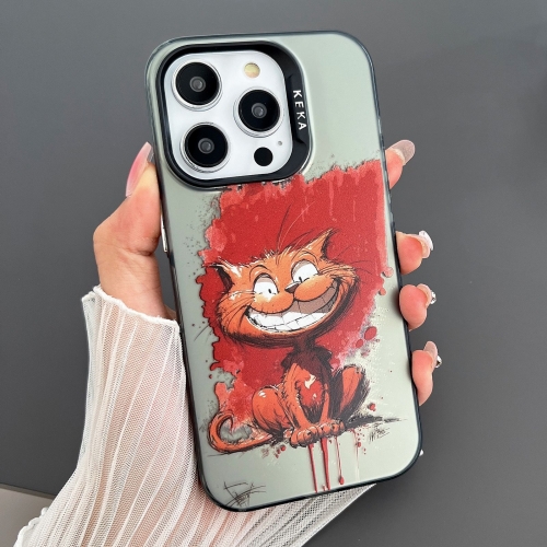 

For iPhone 13 Pro Max Dual-sided IMD Animal Graffiti TPU + PC Phone Case(Grinning Cat)