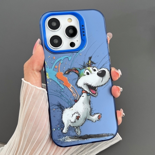 

For iPhone 13 Pro Max Dual-sided IMD Animal Graffiti TPU + PC Phone Case(Running Dog)