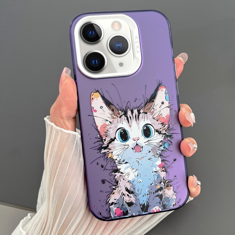 

For iPhone 11 Pro Max Dual-sided IMD Animal Graffiti TPU + PC Phone Case(Stunned Cat)