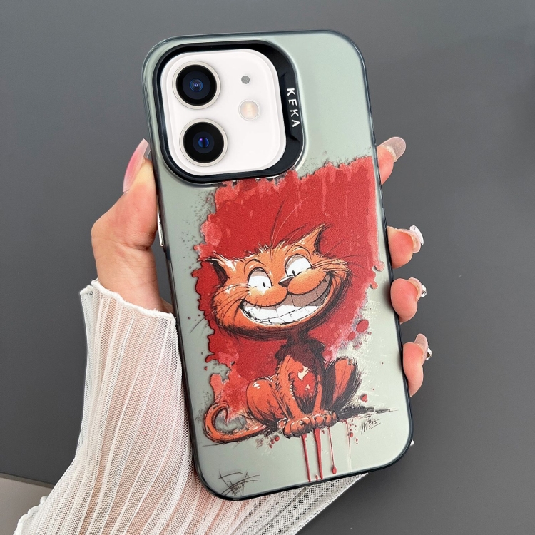 

For iPhone 11 Dual-sided IMD Animal Graffiti TPU + PC Phone Case(Grinning Cat)