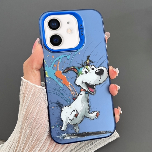 

For iPhone 11 Dual-sided IMD Animal Graffiti TPU + PC Phone Case(Running Dog)