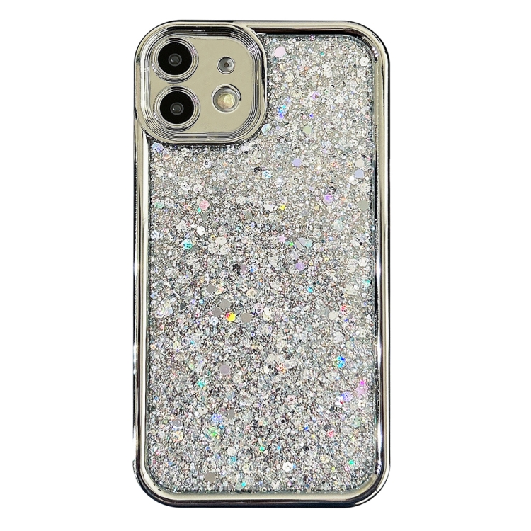 

For iPhone 11 Electroplated TPU Glitter Powder Phone Case(Silver)