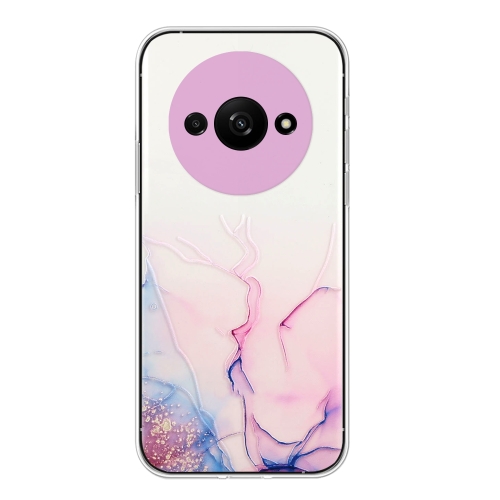 For Xiaomi Redmi A3 4G Hollow Marble Pattern TPU Straight Edge Phone Case(Pink) christmas special shades of winter ugly christmas sweater pattern mini skirt womans clothing skirt set