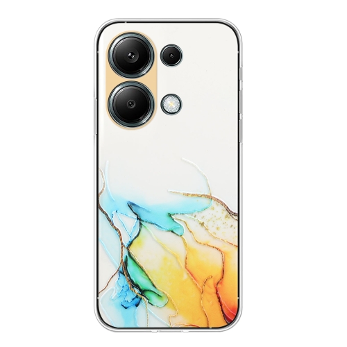 For Xiaomi Redmi Note 13 Pro 4G / Poco M6 Pro 4G Hollow Marble Pattern TPU Straight Edge Phone Case(Yellow) fc sc fiber optic plug end face dirty sewage pattern cleaning box can replace the cleaning cassette to clean more than 500 times