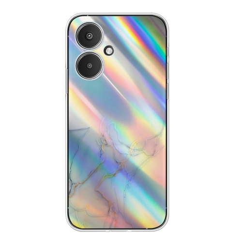 

For Xiaomi Redmi 13C 5G / Poco M6 / Redmi 13R Laser Marble Pattern Clear TPU Protective Phone Case(Grey)