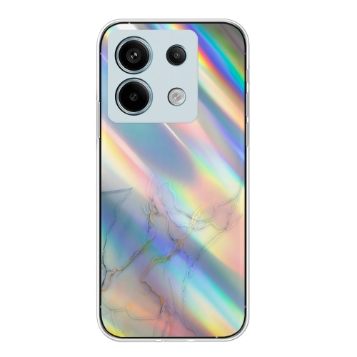 

For Xiaomi Poco X6 5G Laser Marble Pattern Clear TPU Protective Phone Case(Grey)