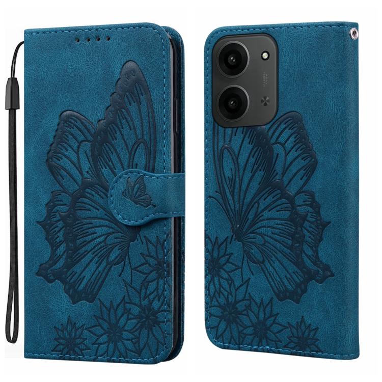 

For Redmi 15C 5G / 4G EU 173mm Retro Skin Feel Butterflies Embossing Horizontal Flip Leather Phone Case(Blue)